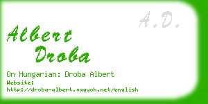 albert droba business card